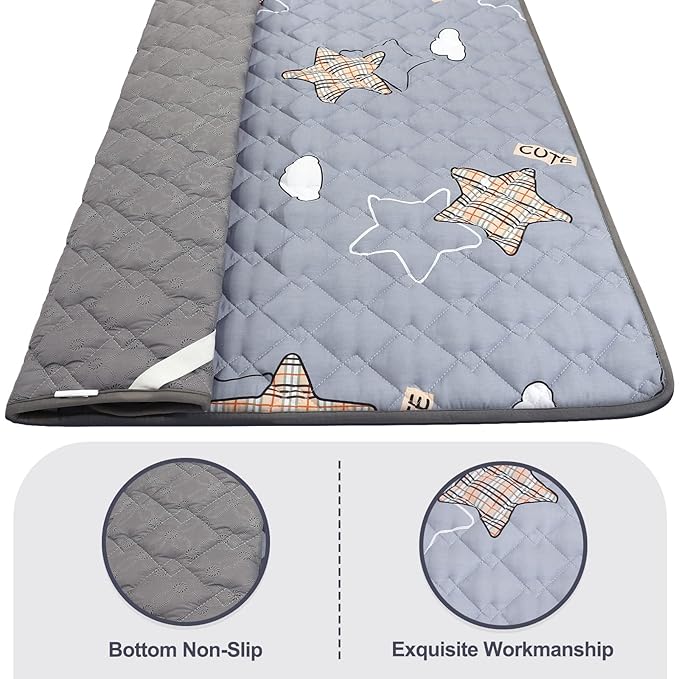 Baby Play Mats for Floor, Thick 50x50 Inch Crawling Mat for Playpen,Foam Playmats for Babies and Toddlers Infants, Foldable and Machine Washable(Grey)
