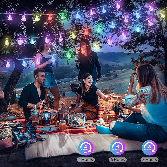 OMIKA Color Changing Indoor String Light USB Plug, 16.5ft 50 LEDs Crystal Globe Fairy Lights with Remote Timer Ambient Lighting for Girls Bedroom Home Xmas Halloween Party Decor (24 Colors)