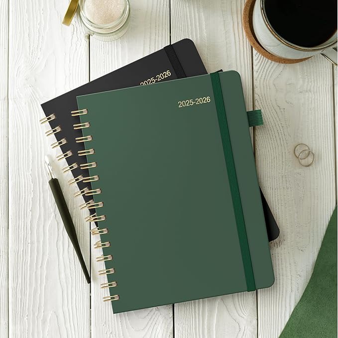 Planner 2025-2026 Weekly and Monthly, July 2025 - June 2026, Hardcover Spiral Bound with Tabs, Inner Pocket, A5 (6.3"x8.5") - Ideal for Teachers, Students & Professionals, Black