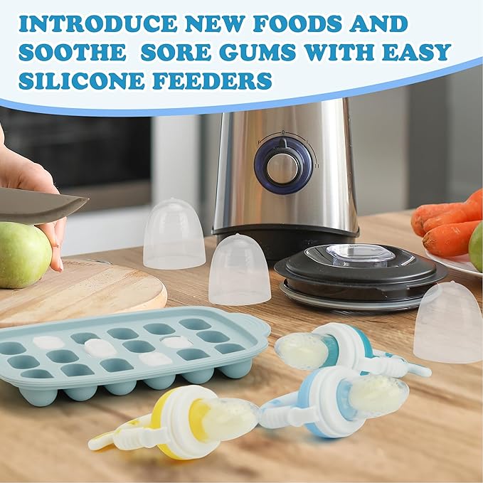 WAJIAYON Easter Bunny Baby Fruit Feeder/Food Feeder Pacifier - Infant Teething Feeders | Silicone Teether Feeder Babies | Easter Gifts for Boys and Girls | Food Pacifier for Babies-Rabbit