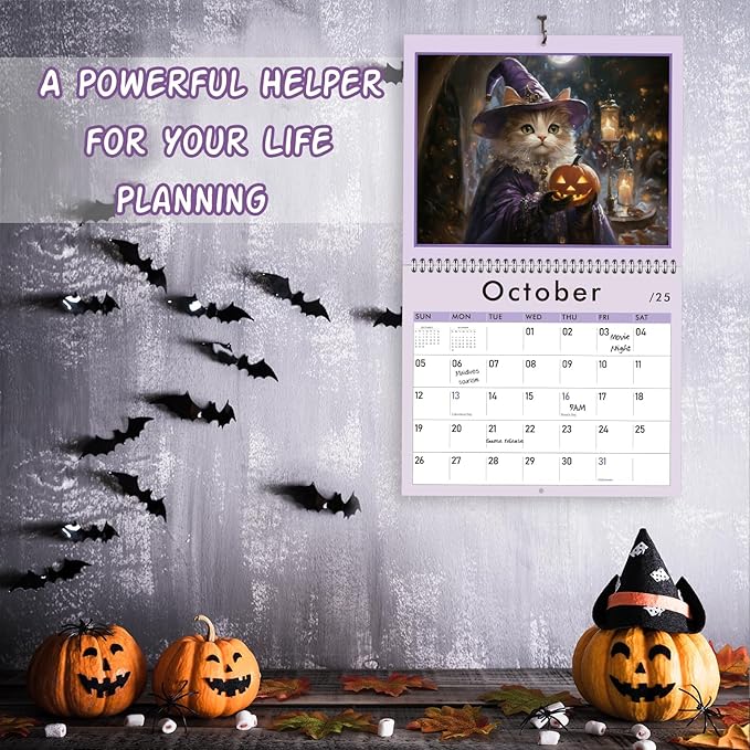 GuassLee Cat Vertical Wall Calendar 2025, 19-Months Aesthetic Hanging Wall Calendar Jun. 2025 to Dec. 2026, 14" x 23" Monthly Planner Cat Kitten with Thick Paper for Office Home Wall Decor Organizing