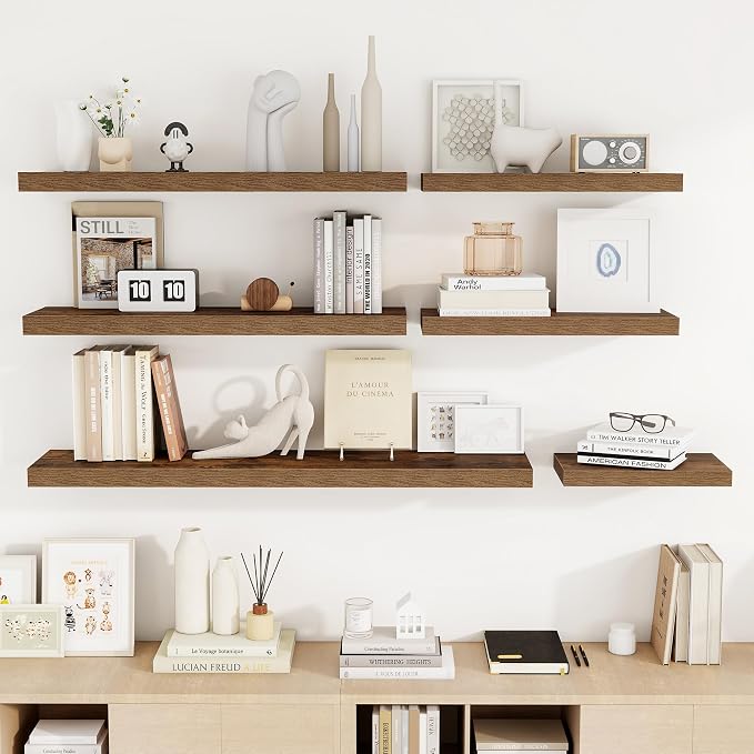 Acovy 24 Inch Floating Shelves, 3D Textured 24"x9.25"x1.5" Inch Deep Floating - Image 8