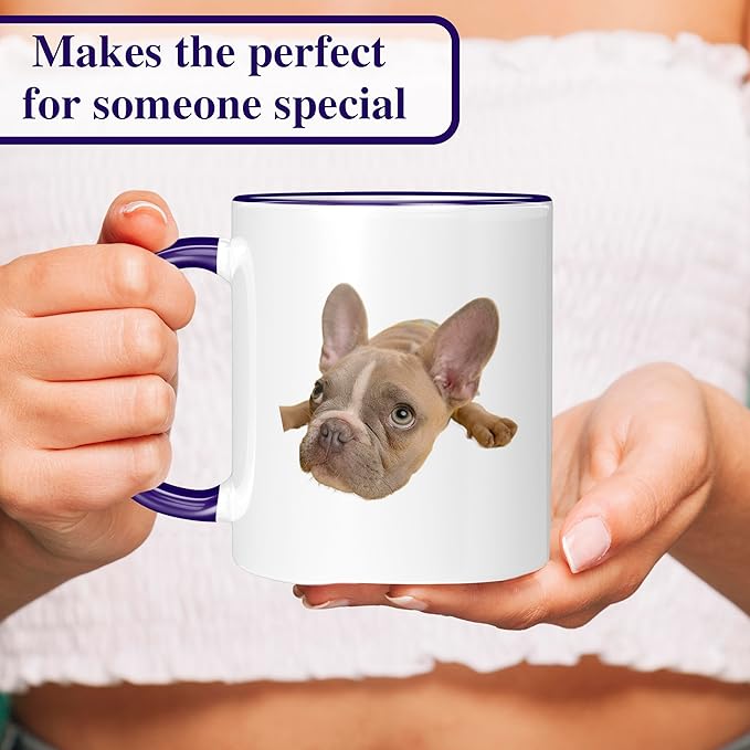 Personalized Coffee Mug, Custom Photo Text 11 Oz Ceramic Mug, Customized Picture Name Tea Cup, Unique Gift Idea, Taza Cafe Personalizadas Fotos, Cute Custom Gifts Mom Women Men, Mother's Day, Navy