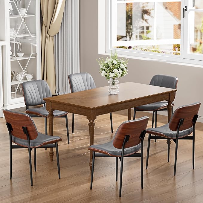 YaFiti Dining Chairs Set of 6, Dining Room and Kitchen Chairs, Mid Century by YaFiti