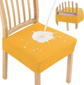 Smiry Waterproof Seat Covers for Dining Room Chairs Set of 6, Stretch Jacquard by Smiry