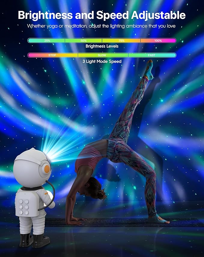 Rossetta Astronaut Galaxy Projector, Star Projector for Bedroom, LED Night Light for Kids Room with Timer and Remote, Room Decor Aesthetic, Home Decor, Gifts for Adults, Teens, Christmas, Birthday