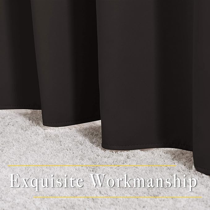 NICETOWN Room Darkening 118 inch Long Curtains, Grommet Thermal Drapes Weighted Room Divider Wide Window Treatments for Living Room, W66 x L118, Toffee Brown, 2 Panels