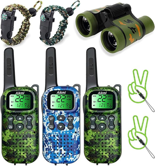 Walkie Talkies for Kids Toys Boys Gifts Aged 5+ Long Range 2 Way Radio for Camping Hunting Hiking Outdoor Game 6 7 8 9 10 Year Old Birthday Present for Kids