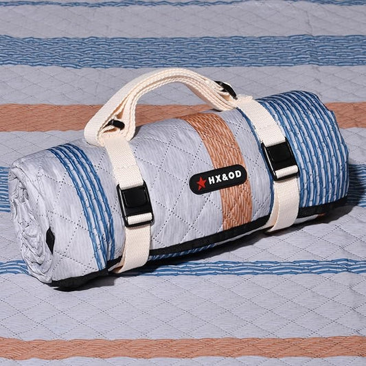 Waterproof Picnic Mat, Outdoor Camping Oversized Field Blanket. Portable Thickened Camping Blanket, Suitable for Beach, Camping, Music Festival, Party, Outdoor Adventure. (Yellow&Blue&White, 80”x80”)