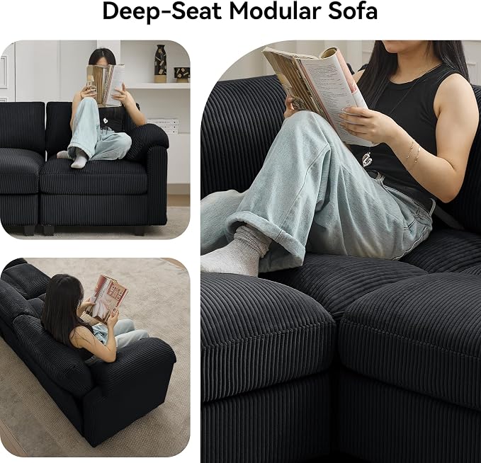 61'' Modular Loveseat Sofa, Extra Deep Seat Cloud Couch - Image 6