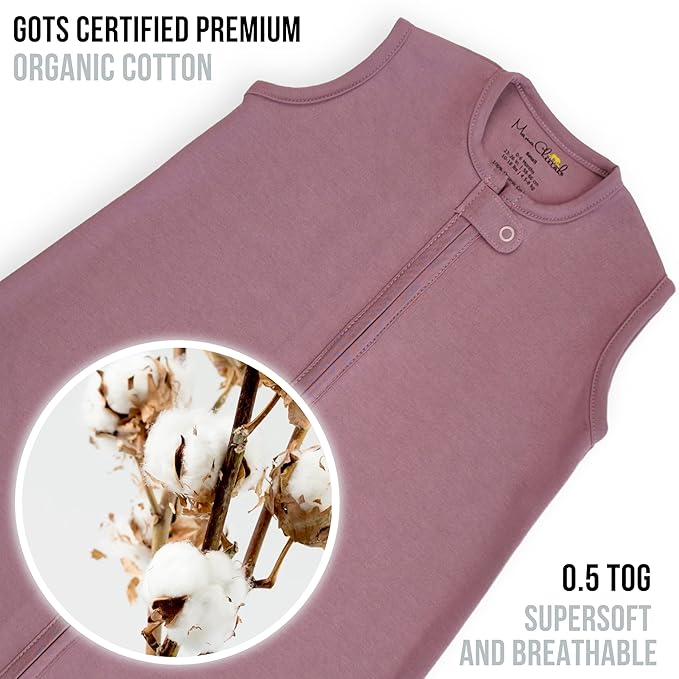 Mama Cheetah Baby Sleep Sack 0.5 TOG, Organic Cotton Baby Wearable Blanket with Two-Way Zipper, Swaddle Transition Baby Sleeping Bag for Newborn Infant Toddler Boy Girl, 18-24 Months