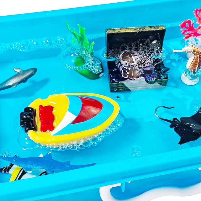 Ocean Sensory Bin, Ocean Sensory Water Toys with Sea Animal for Toddlers Boys and Girls, Kids Toys Gift Sand Box for Age 3 4 5 6 7 8