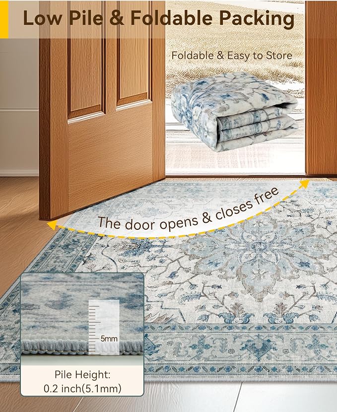 RELEANY Area Rugs 2'6"x10' Runner Rug Non Slip Washable - Image 4