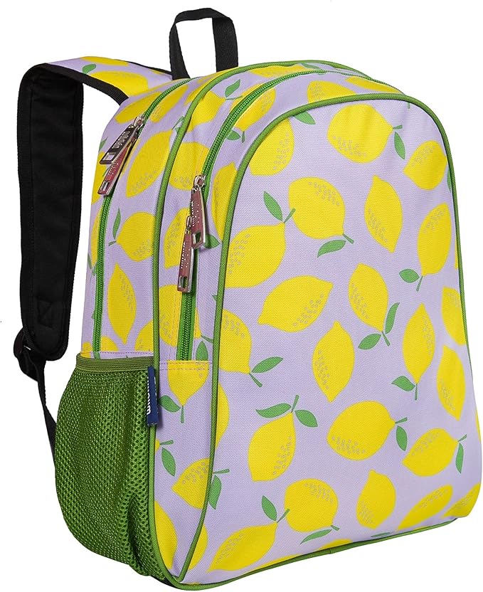 Wildkin 15-inch Kids Backpack – Durable, Padded, Adjustable for School & Travel - Lilac Lemonade