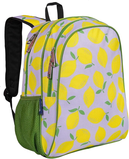 Wildkin 15-inch Kids Backpack – Durable, Padded, Adjustable for School & Travel - Lilac Lemonade