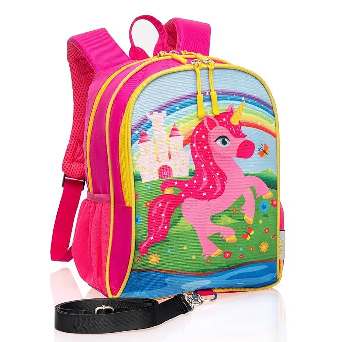 Backpack with Leash for Kids-Anti Lost Walking Toddler Leash-Unicorn design-for 1-4 Years Old Girls