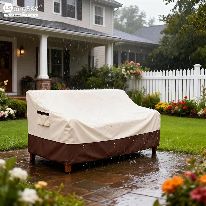 Outdoor 2-Seater Loveseat Cover, Patio Sofa Covers Fits up to 58W x 32.5D x 31H - Image 5