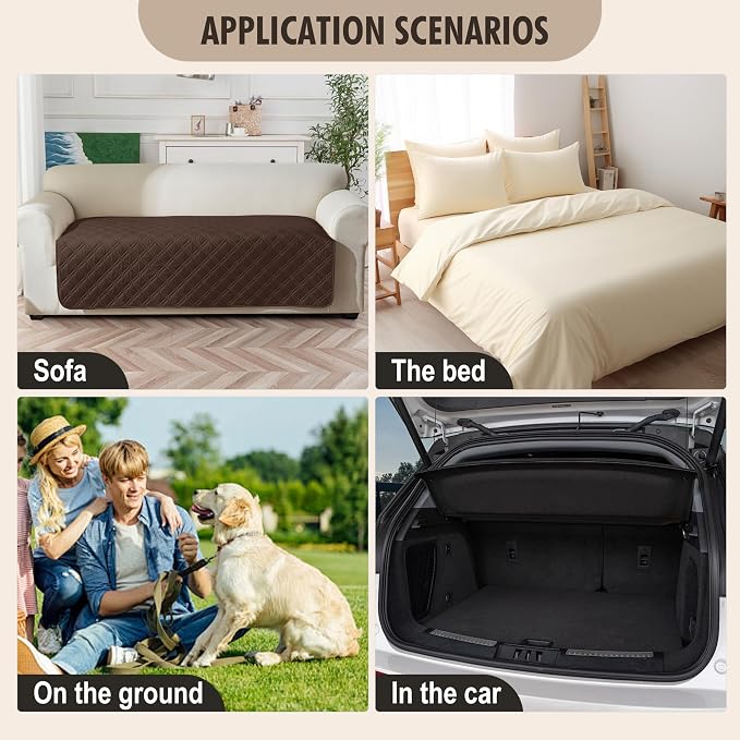 Genina Waterproof Couch Cover, Washable Anti-Slip 51 inch Loveseat Sofa Covers - Image 6