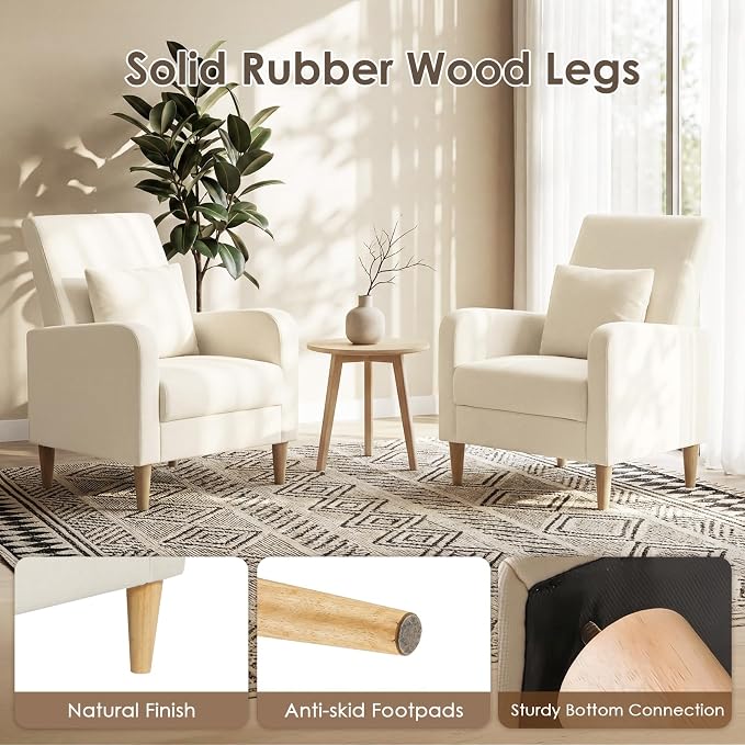 COLAMY Mid-Century Modern Upholstered Accent Chair - Image 5