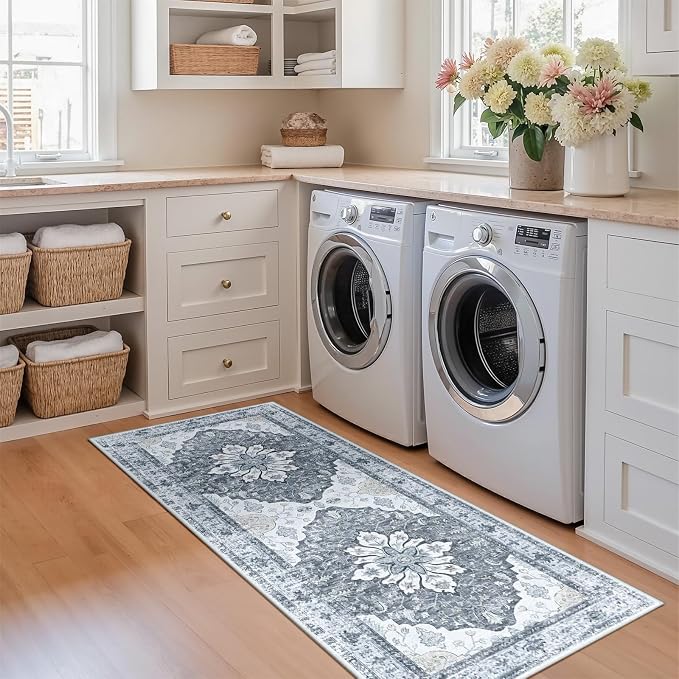 RELEANY Area Rugs 2'x6' Runner Rug Non Slip Washable - Image 2