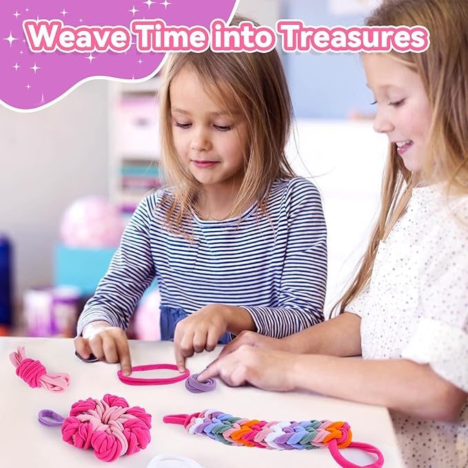 PREBOX 10’’ Potholder Weaving Loom Kit Refill Loops, DIY Crafts Supplies for Kids & Beginners, 224 Colorful Loops to Make 4 Large Pot Holders