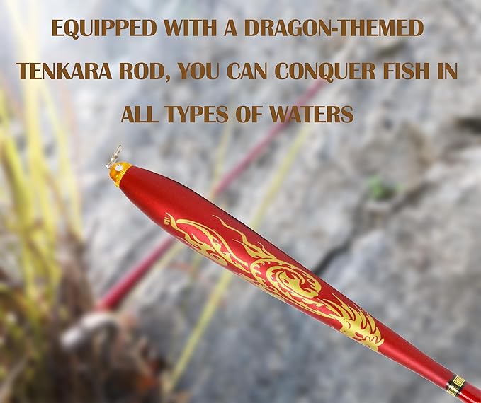 Tenkara Rod Fly Fishing Rod Kit - Kids Fishing Pole Small Stream Collapsible Fly Poles All Waters Quality Carbon Tube Creek Rods