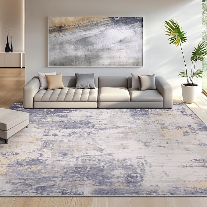 RELEANY Washable Area Rugs 6'x9' Non-Slip Modern Abstract Soft - Image 8