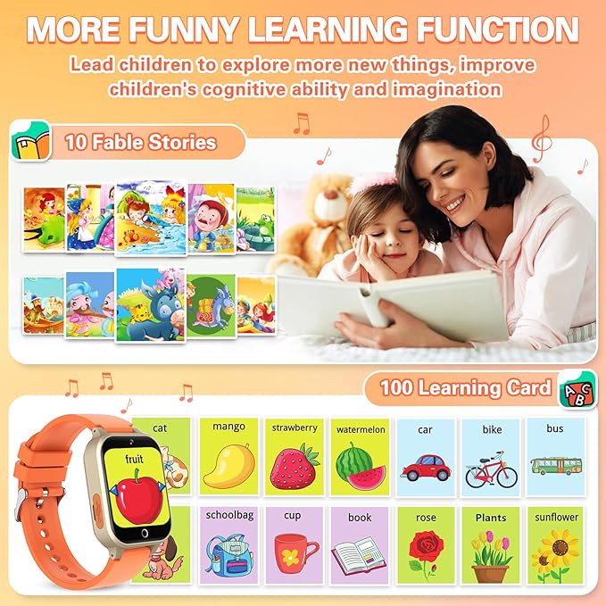 Kids Smart Watch Girls Gift for Girls Aged 6-12, HD TouchScreen Kids Watch with 26 Games Video Camera Music Pedometer Audiostory Learn Card Educational Toys Birthday Gifts for Girls Ages 5 6 7 8 9