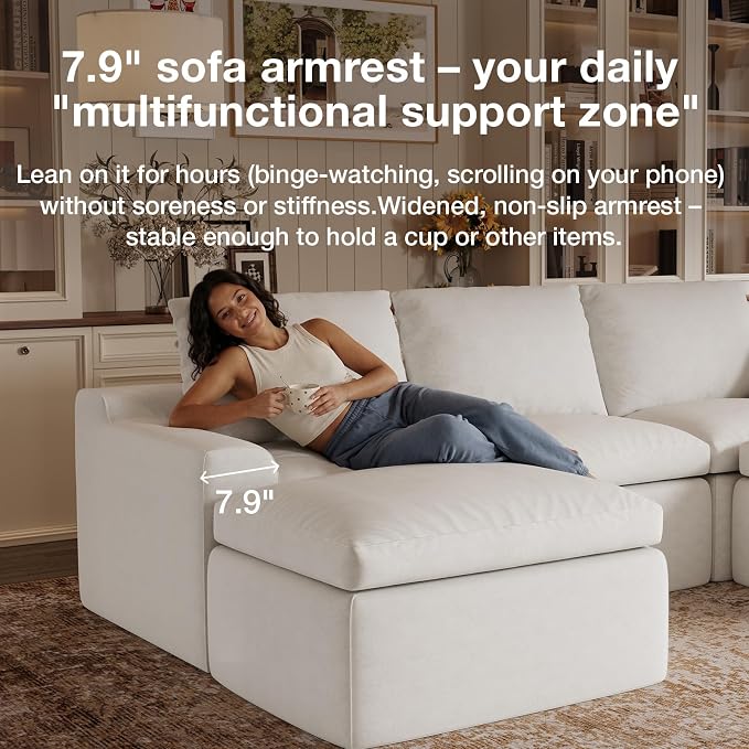 Novilla 133.8" Modular Cloud Couch, Modern Sectional Sofa - Image 16