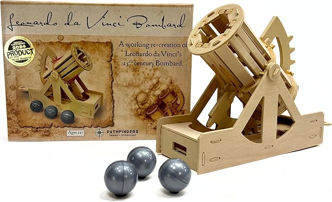 PATHFINDERS STEM Kit – Leonardo da Vinci Bombard Cannon | Science Kits for Kids Age 12-14 | stem Age 12-14 Physics Toys | Kids Engineering kit