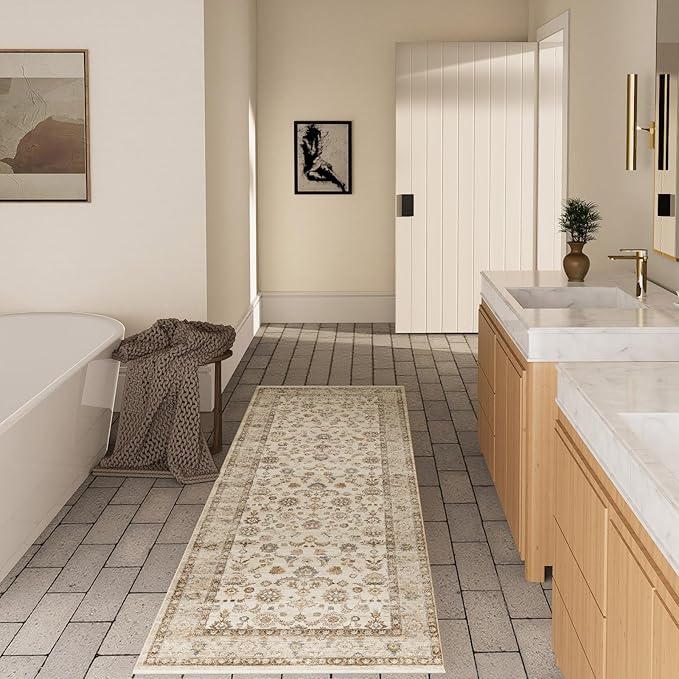 Washable Runners for Hallways Kitchen Rug: 2'x10' Kitchen Runner Stain Resistant Non Slip Low Pile Soft Carpet Runners for Hallways Bedroom Entryway Indoor Beside Bathroom Laundry Room