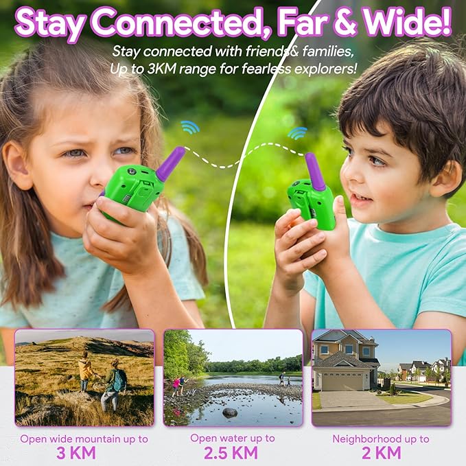 Vvinca Walkie Talkies for Kids Rechargeable, Spider Toys for Ages 3 4 5 6 7 8 9 10 Boys Girls Christmas Birthday Gifts for 3-12 Year Old, 2 Way Radio 22 CH VOX Long Range Walkie Talkie with Flashlight