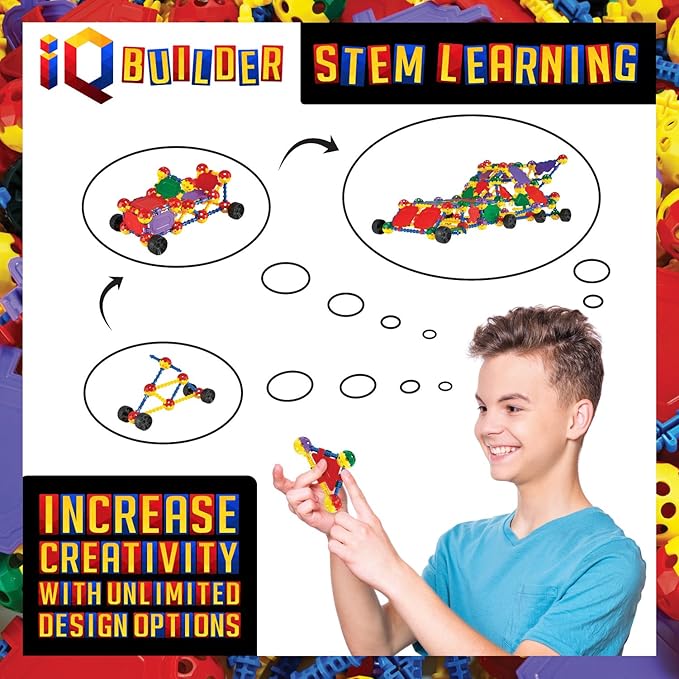| STEM Learning Toys | Creative Construction Engineering | Fun Educational Building Set for Boys & Girls Ages 3-10 | Top Blocks Game Kit