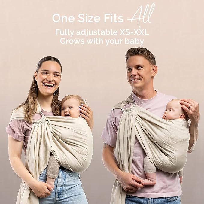 Boba Ring Sling - Newborn to Toddler Carrier, Lightweight & Breathable, Hip-Healthy, Front & Hip Carry, 8-35 lbs (Pampas)