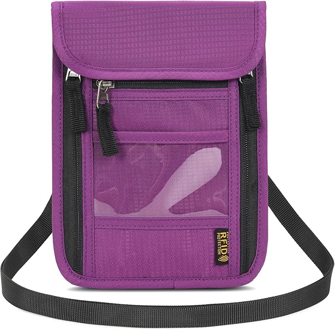 Neck Wallet Lightweight RFID Blocking Waterproof Travel Pouch for Women Men