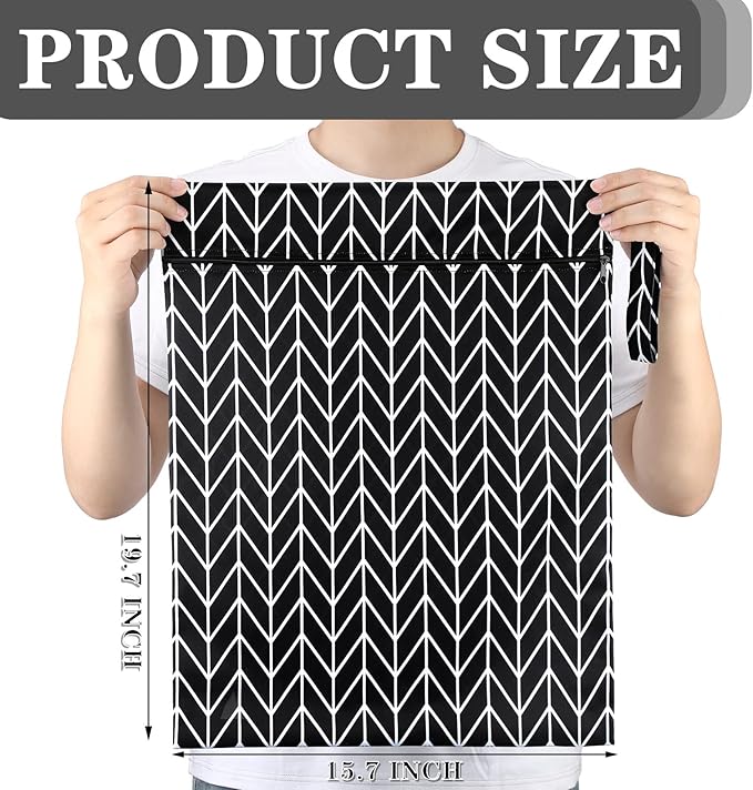 Shappy 2 Pcs Large Travel Laundry Bag Washable Waterproof Wet Dry Large Dirty Clothes Bag Bathing Workout(Stripe Style)