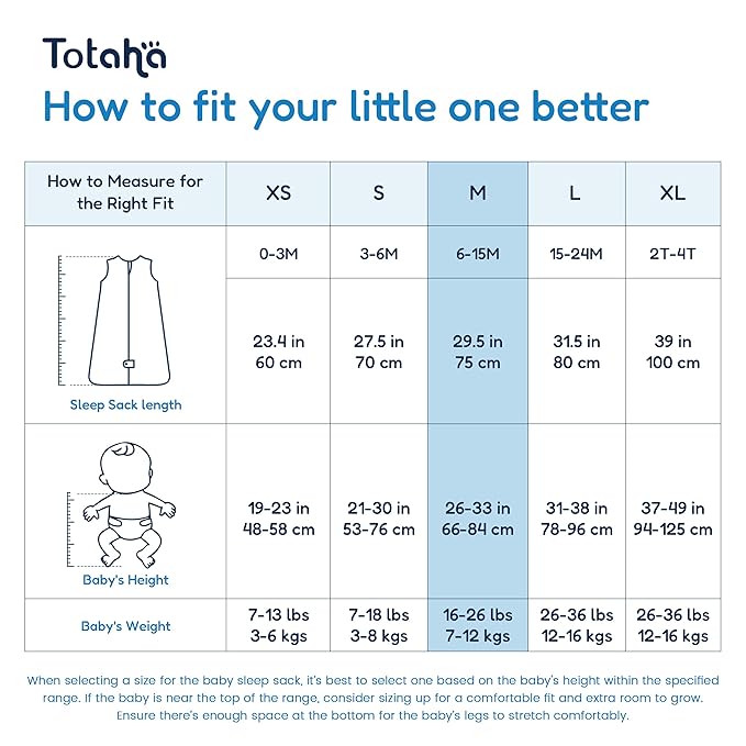 TotAha Light Sleep Sack 6-12 months 3 Pack, Breathable, Buttery Soft Wearable Blanket Baby Sleeping Bag with 2-way Zipper, 0.5 TOG