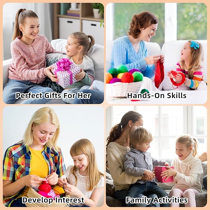 WaldyWop Beginners Crochet Kit for Kids & Adults w/Positive Card - Easy Crochet Starter Kit w/Pre-Started Yarn, Step-by-Step Video Tutorials - Craft Kits, Birthday Gifts for Girls Women, Cute Corn