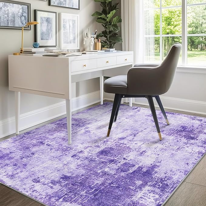 RELEANY Washable Area Rugs 8'x10' Non-Slip Modern Abstract Soft - Image 8