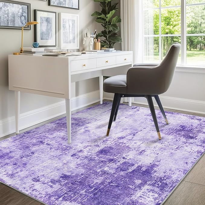 RELEANY Washable Area Rugs 5'x8' Non-Slip Modern Abstract Soft - Image 3