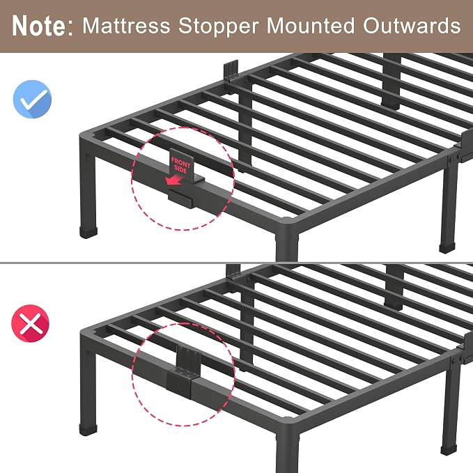 ROIL 14 Inch White Queen Bed Frame - Image 6