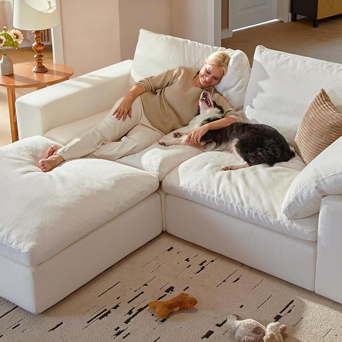 Cloud Couch Sectional 146.5'' Oversized Modular Deep Seat Sofa L Shaped Comfy - Image 7