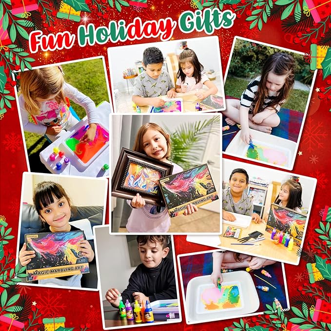 Water Marbling Paint for Kids - Arts and Crafts for Girls & Boys Crafts Kits Ideal Gifts for Kids Age 6-8 8-12