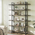 Heavy Duty 6-Tier Industrial Bookcase, 120lbs Shelf Capacity, Rustic Open by OtterOasis