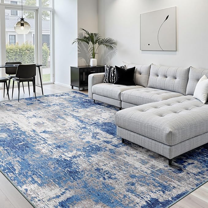 RELEANY Washable Area Rugs 7x10 Non-Slip Modern Abstract Soft by RELEANY