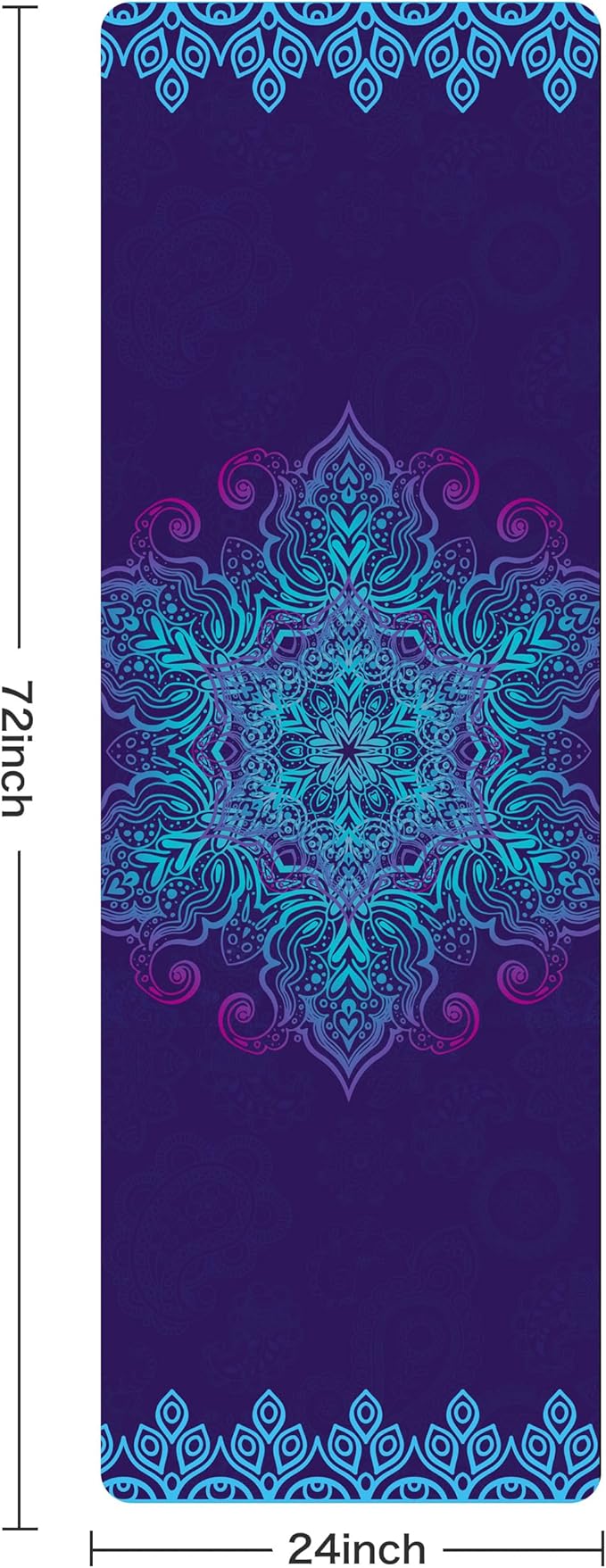 Non Slip Yoga Mat TPE Workout Mat for Men Women, Thick Workout Mat with Carrying Strap, Fitness Mats for Exercise, Yoga, Fitness, Pilates, Floor Workouts (72" x 24" x 6mm)