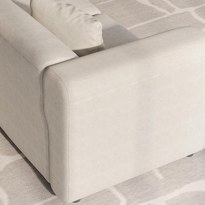 Guyii Modern 76.38" Long Oversized 2-Seat Velvet Convertible Loveseat Sofa - Image 7