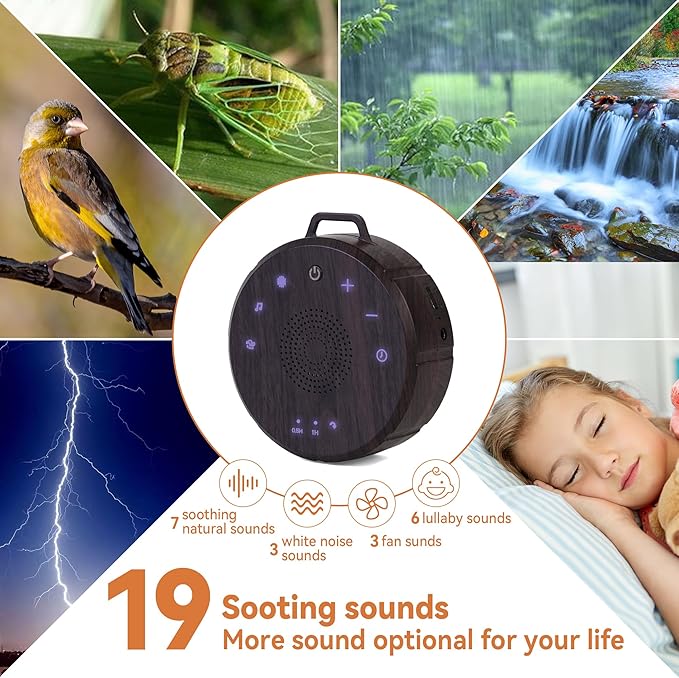 Sound Machine White Noise Machines for Home and Travel, Portable Sound Machine for Sleeping Adults & Baby