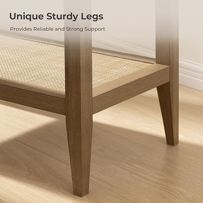 SICOTAS Rattan Night Stand Bedside Table - Image 5