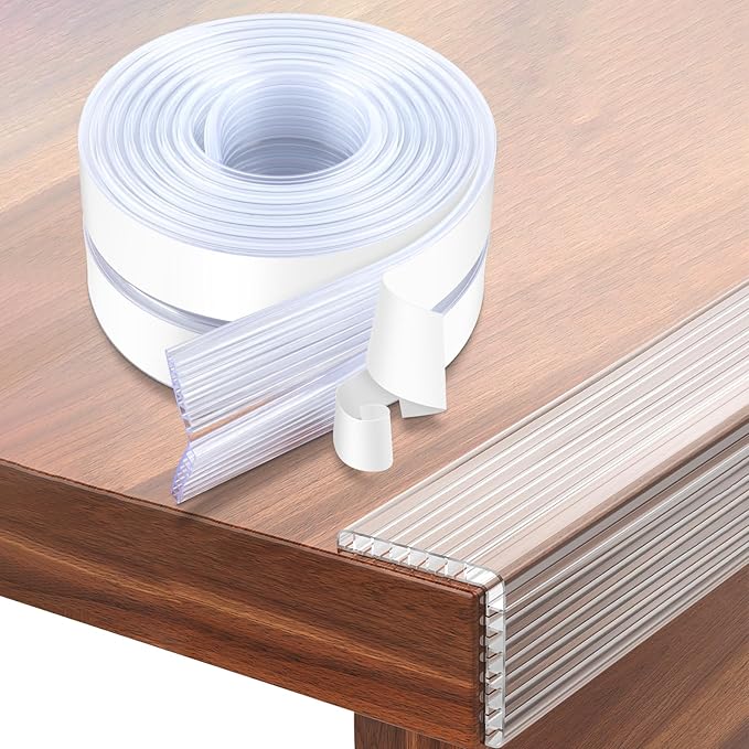 Baby Proofing 26.2ft Long (2.32" Wide),Clear Corner Protectors,Soft Edge Protectors Corner Guards Furniture Corner&Edge Safety Bumpers with Upgraded Strong Adhesive for Sharp Furniture & Table Edges